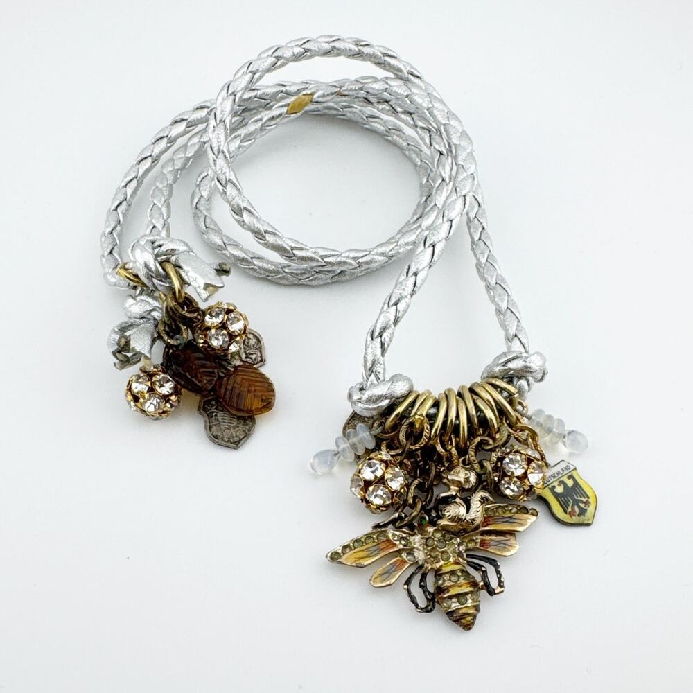 Jennifer George Upcycled Bag Charm Wrap‎ Necklace Bracelet Vintage Mix